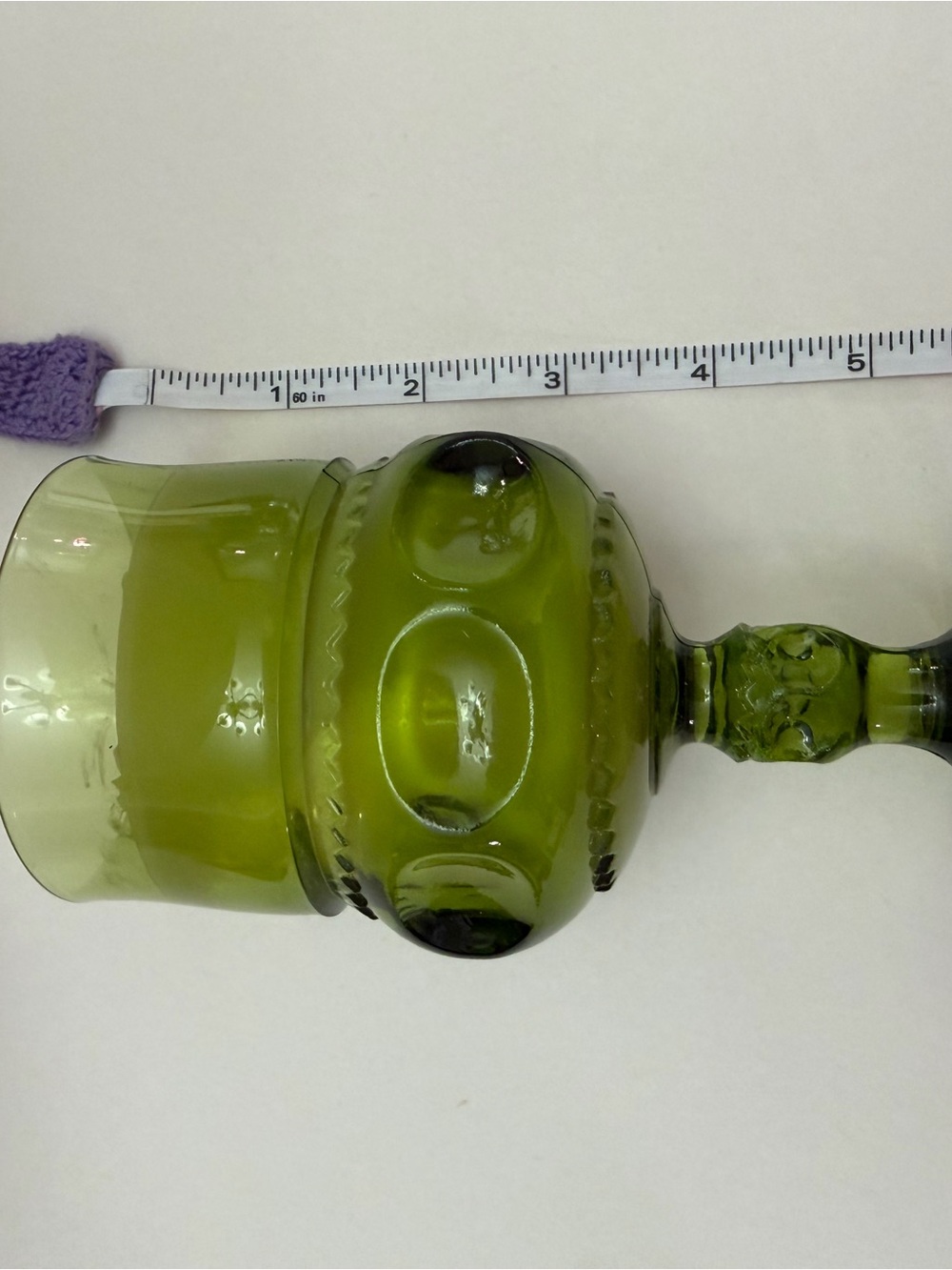 Green Vintage-Style Goblet Candle Holder - Elegant Home Dining Accent - Picture 3 of 3